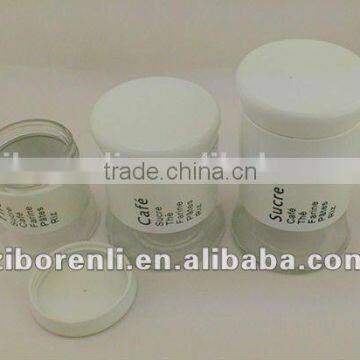 Set 3 White Colored Metal Coated Bulk Buying Owl Shaped Glass Storage Jar Containers With Metal Lid photo-2