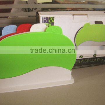As Seen On TV cheap Cutting Board Set 4pcs Index cutting board With Holder semicircle
