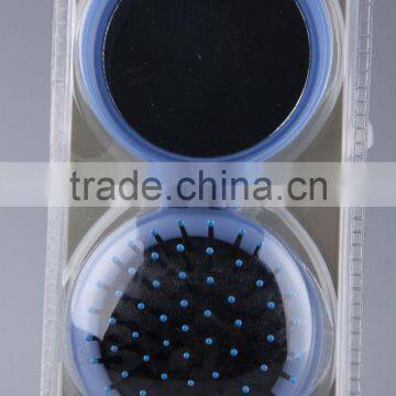Round Folding Comb/Foldable Hair Brush With Mirror photo-3