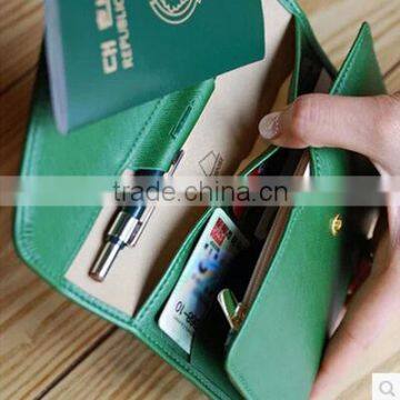 Multifunction Rfid Blocking Leather Passport Holder Wallet/ PU Travel Document Holder photo-4