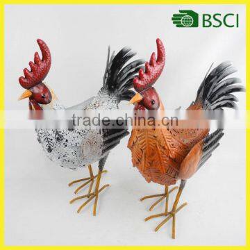 garden decoration 2 assorted iron cock craft