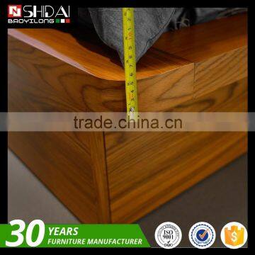 Contemporary Wooden Double Bed Frame Designs With Storage B-814 photo-5