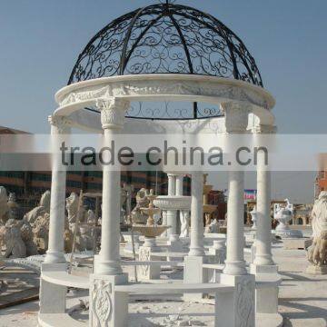 Cheap Natural Stone White Used Marble Garden Gazebo for Sale photo-2
