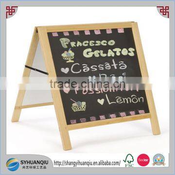 Wooden Double-Sided Sidewalk A-Frame Chalkboard - Black Write-on Surface, Natural Wood Frame