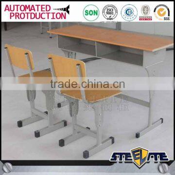 Hot Sale School Furniture Wooden School Desks and Chair Double Student Desk and Chair photo-5