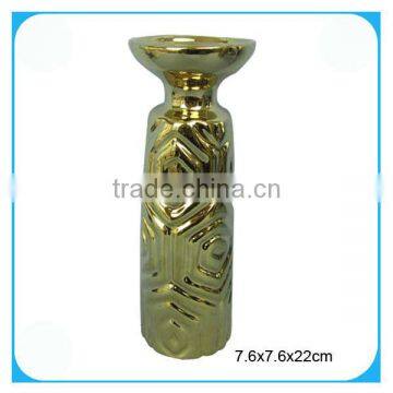 Electroplate ceramic tealight candle holder