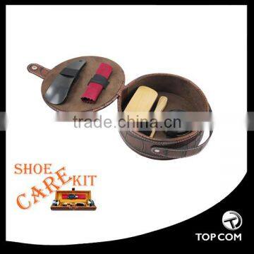 Black Shoe Polish PU Leather Travel Shoe Shine Kits