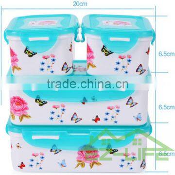 BPA Free Microwave Safe Seal Plastic Food Storage Containers With Lids 4 Pcs/set photo-2