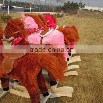 Funny Wooden rocking horse with music swing horse toy