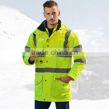 Polyester Fabric With PVC Coating High Visibility Reflective Rain Coat photo-4