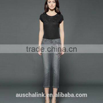 new design women black skinny denim jeans pants wholesale price