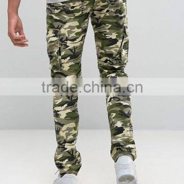 Custom Guangzhou Manufacturer OEM 100% Cotton Slim Breathable Functional Green Camo Men's Cargo Camouflage Pants photo-2