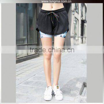 Printed Polyester Breathable Running Sports Compression Crossfit Spandex Shorts