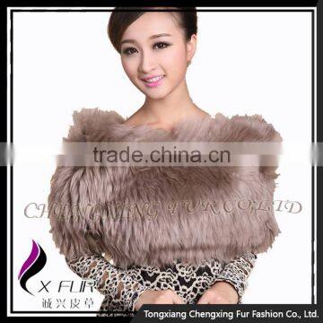 CX-B-125B Hand Knitted Warm and Cheap Sheep Fur Snood Shawl