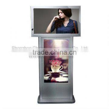 dual screen 42inch falt panel tv monitor stand ad player