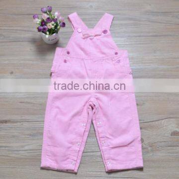 Baby Girls Pink Suspender Trousers For Children Wear