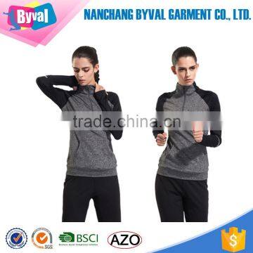 Wholesale Seamless Women Half Zip Long Sleeve Shirts