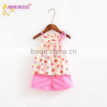 Kids Daily Casual Sleeveless Bedroom Clothing Sets With Print