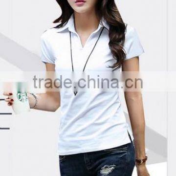 China Wholesale Professional New Product Custom Cotton Women Short Sleeve Polo Shirt photo-2