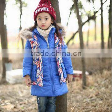 two pieces long winter coat for fancy girl children frozen coat for winter