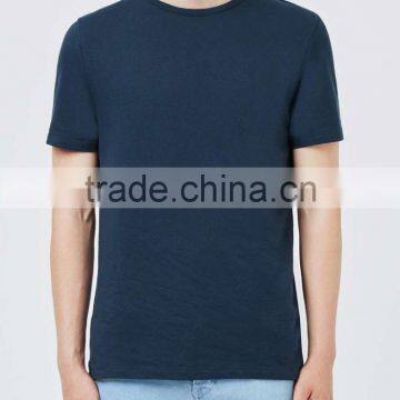 Navy Blue Blank Mens t Shirts Soft Breathable Cotton T-shirt Custom Summer Wear for Wholesale photo-2