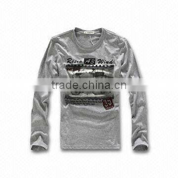 Long-sleeved T-shirt for Men, Made of 100% Cotton, Customized Logos, Colors and Sizes are Accepted