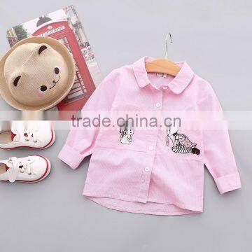 S33434W Girls Blouse Cotton Lace Cartoon Embroidered Girl Blouse photo-2