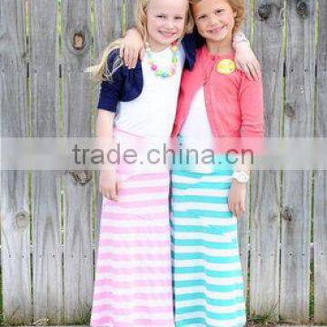 wholesale children clothing USA Kids Apparel Vintage Girls Stripes Cotton Maxi Skirt Girls Maxi Full Length Summer Dress