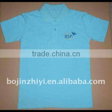 half sleeve blue t shirt embroidery for sale