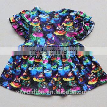 Yawoo Wholesale Chlothing Baby Gown Newborn Clothes New Print Tunic Shirts Ruffle Style Child Clothes photo-4