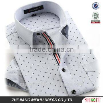 latest fashion print dobby short sleeve man casual shirt