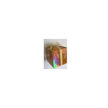 OEM Commercial Christmas Decorations-Golden Gift Box with Yellow Strip for Children