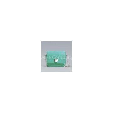 Green Small Italian Leather Handbags , Chain Strap Crossbody Bag