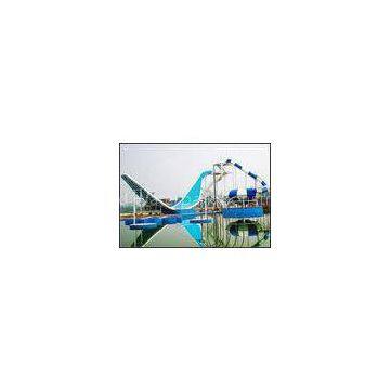 Custom Water Park Equipment Wave Slide, 11m Height Fiberglass Water Slides For 2 People