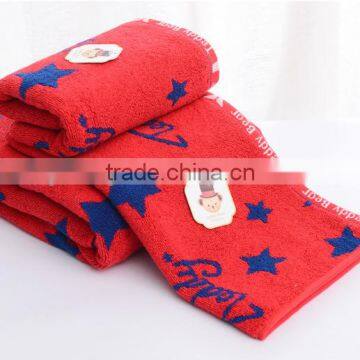 Red and Blue Color Dye Yarn Jacquard Cotton Face Towel/hand Towel/ Bath Towel photo-2