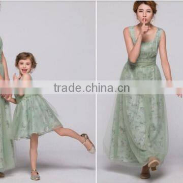 2015 New Design Floral Chiffon Mother and Daughter Clothing, Mother and Daughter Dress Design photo-6