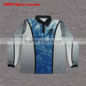 Drop ship long sleeve custom tournament fishing jerseys