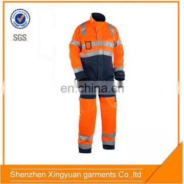CE Unisex Gender Fashion Cheap Fied Reflective Striped Workwear Fire Resistant Winter Coverall