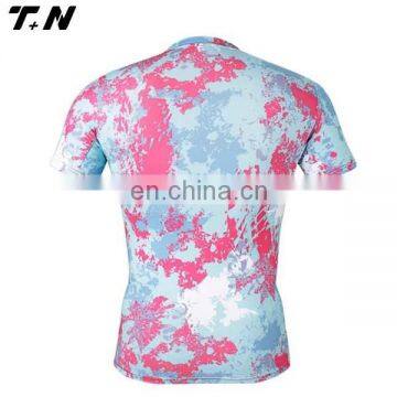 Custom printed rash guard design, blank mens compression shirts