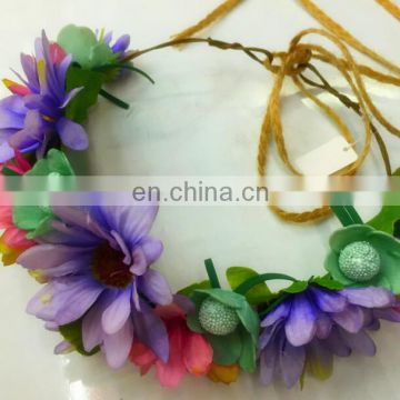 Ladies decorative hair headband with fabric flower FH2259