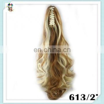 Womens Sexy Long Wave Claw Clip Synthetic Hair Ponytails HPC-0186