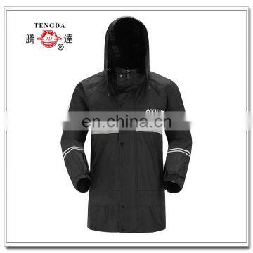 rain coat factory superior waterproof reflective polyester pongee rainwear