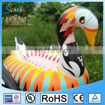 EN71 6P PVC Colorful Swan Pool Floats Inflatable Swan Rider Colored Swan