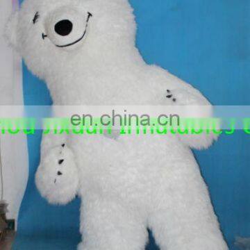 Inflatable airblown polar bear static fur costume