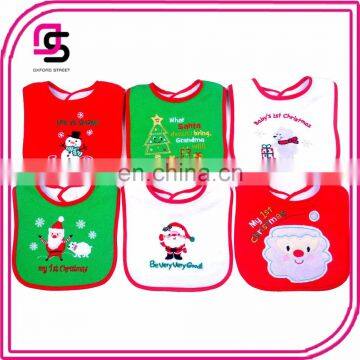 Wholesale high quality christmas baby cotton bibs triangle soft fashion baby bandana bibs