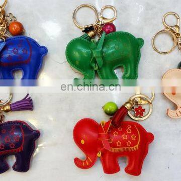 New fashion PU elephant key chain