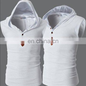 T-MV001 Men Casual Hat Half Placket Tank Tops photo-4