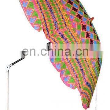 garden umbrella big size beach umbrella with colourful embroidery diameter size 6 ft(72 inch),lawn umbrella ,wedding decoration