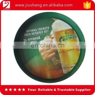 Anti slip round plastic beer tray with inside and outside printing Logo