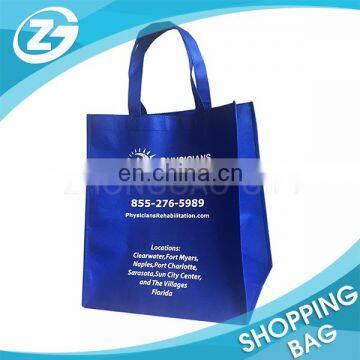 Export Physicians Rehabilitation Promotion Cheap Blue Customized Logo Non Woven Fabric Shopping Bag